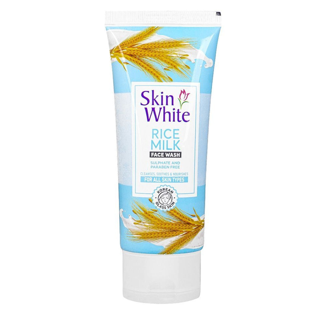Skin White Rice Milk Face Wash, Sulphate & Paraben Free, For All Skin Types, 100g