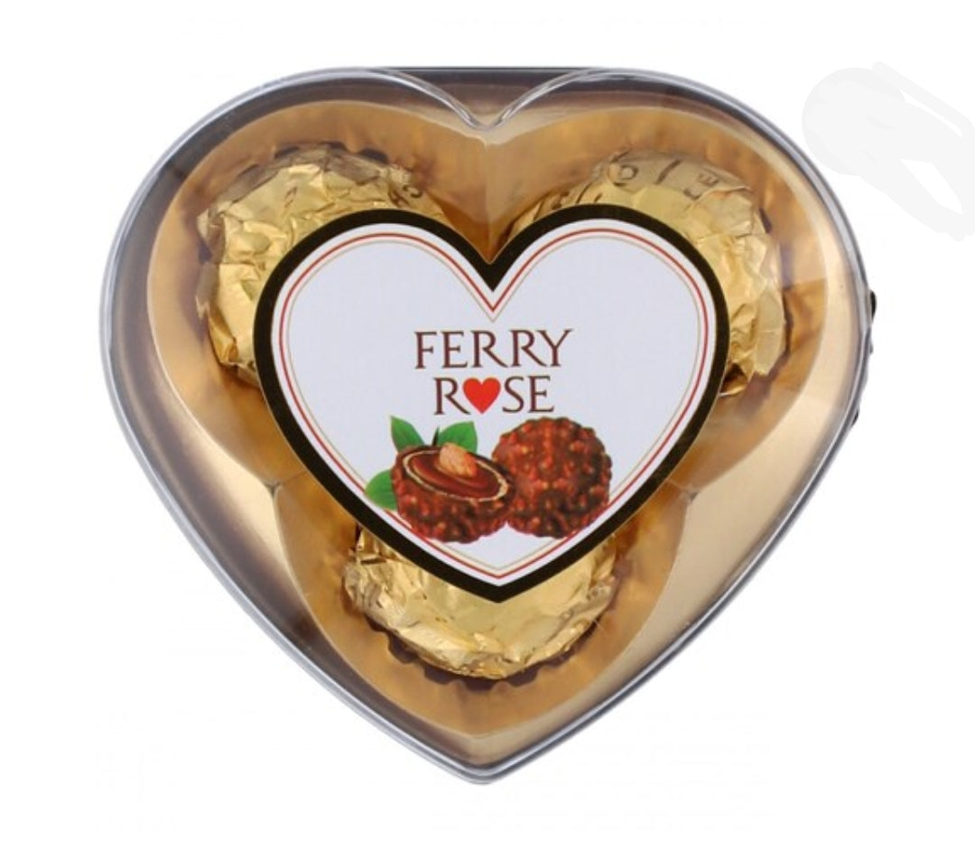 Ferry Rose Wafer Chocolate Twin Heart Shape Box 3Pcs 37.5Gm