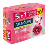 Palmolive Naturals Radiant Glow Milk & Rose Soap, 5 x 130g, 5-In-1 Saver Pack