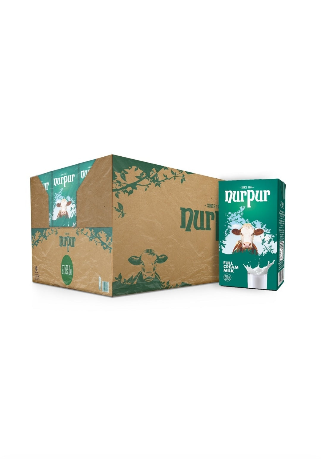 Nurpur Full Cream UHT Milk 250 ml (Pack of 27)