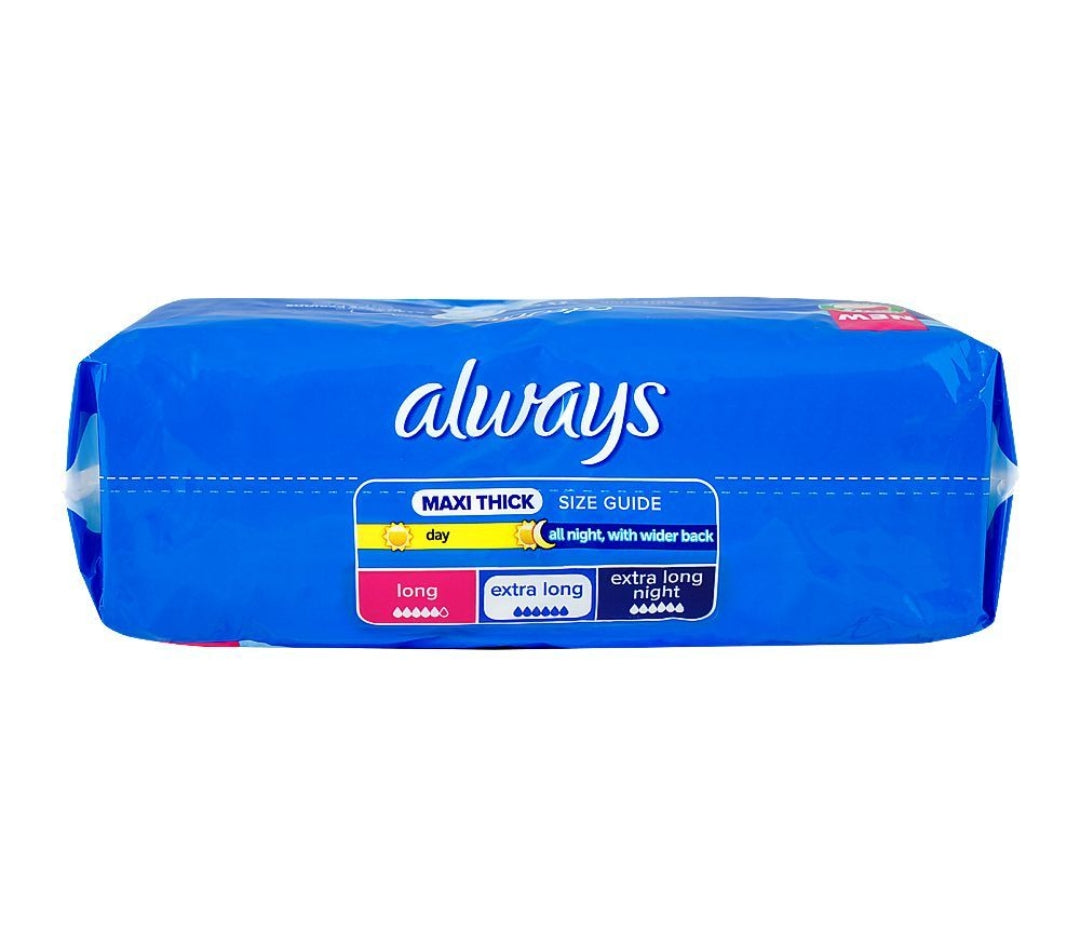 Always Aloe Vera Freshness Maxi Thick Extra Long Pads, 16-Pack