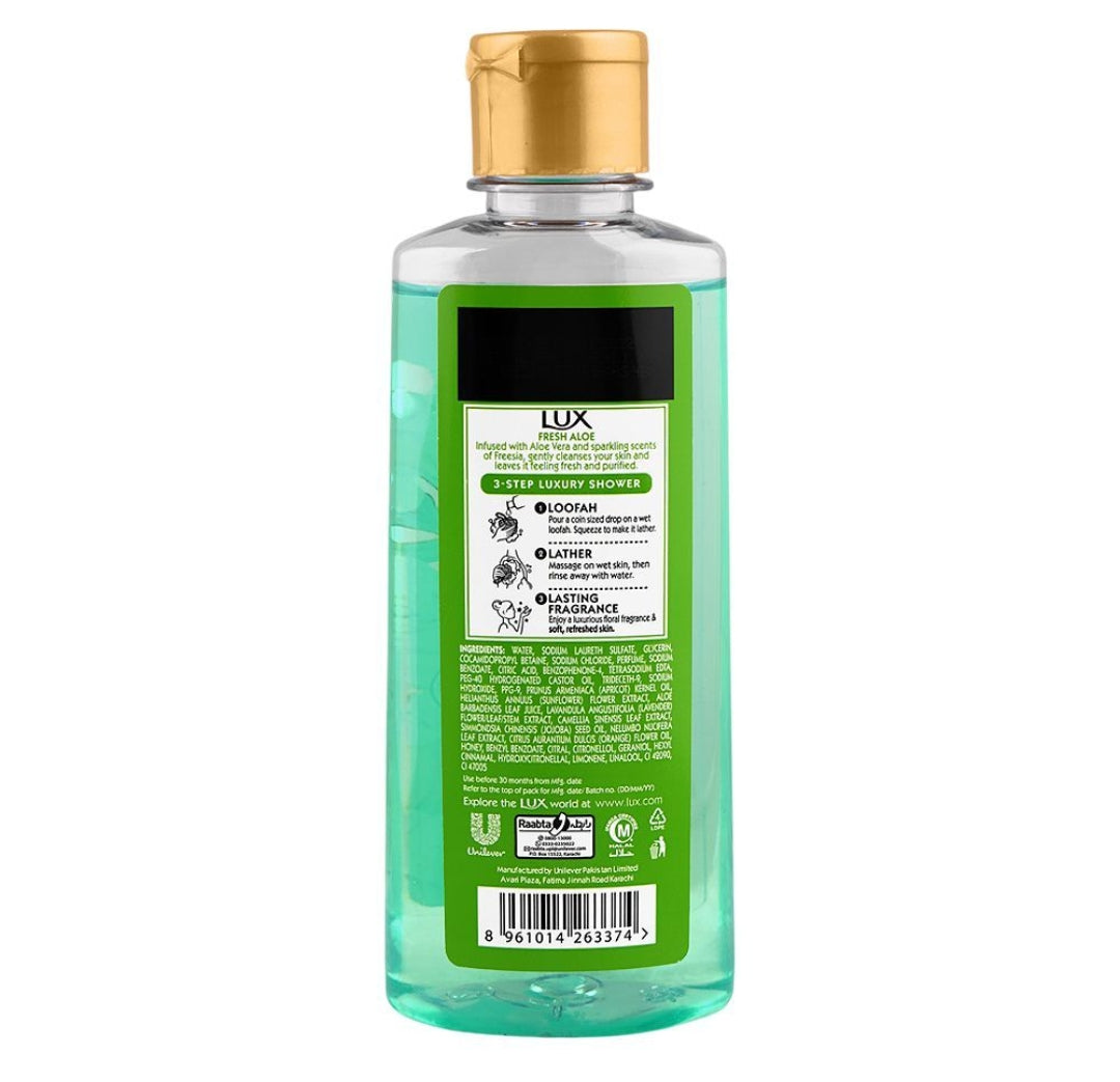 Lux Fresh Aloe Vera & Freesia Scent Body Wash, Paraben Free, 250ml