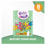 Butterfly Besties For Teens Ultra-Thin Sanitary Napkins, Long, Suitable For Teenage, 8-Pack