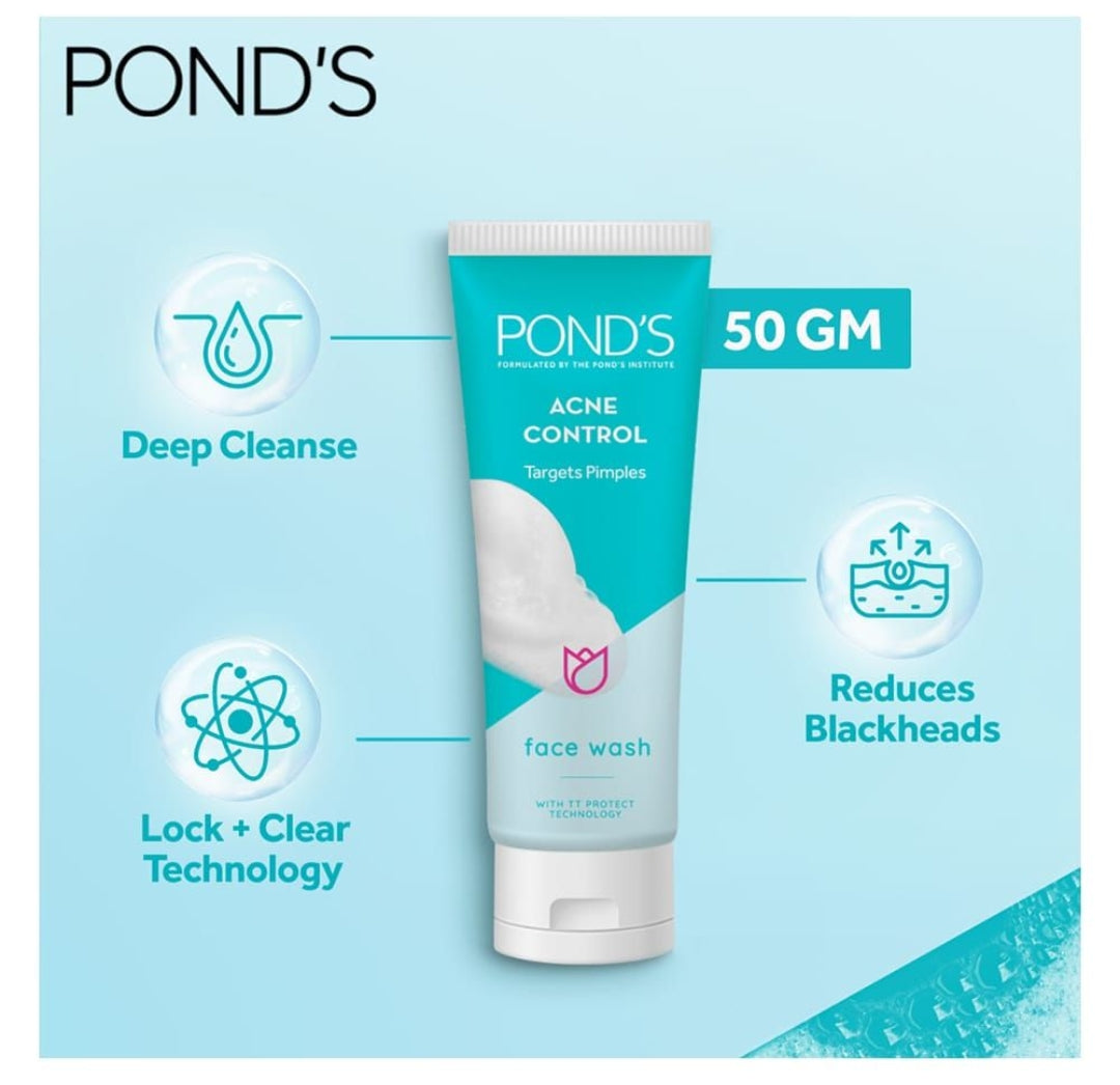 Pond's Acne Control Targets Pimples Face Wash, 50g