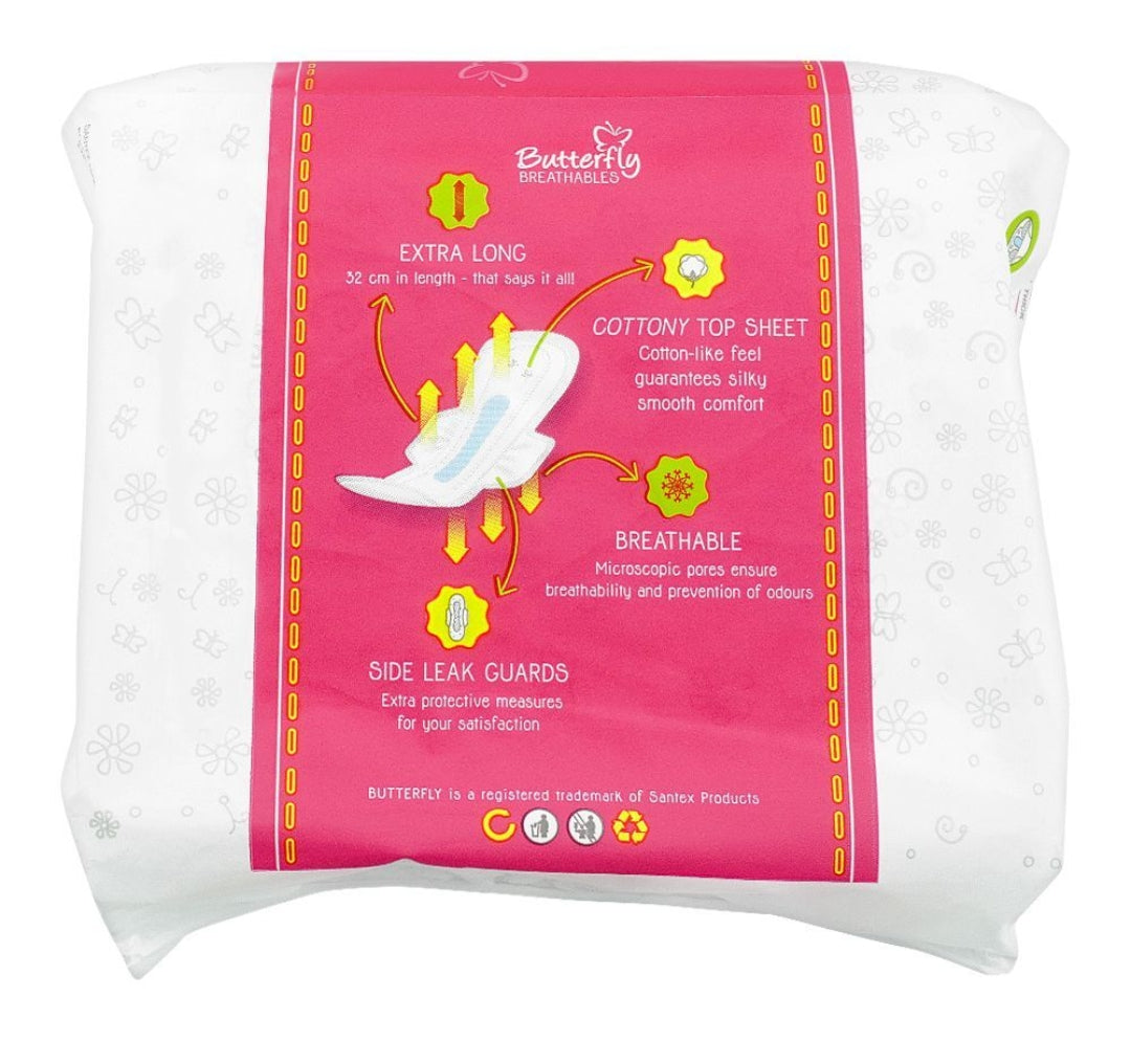 Butterfly Breathables Ultra Thin Sanitary Napkin, Extra Long, 7-Pack