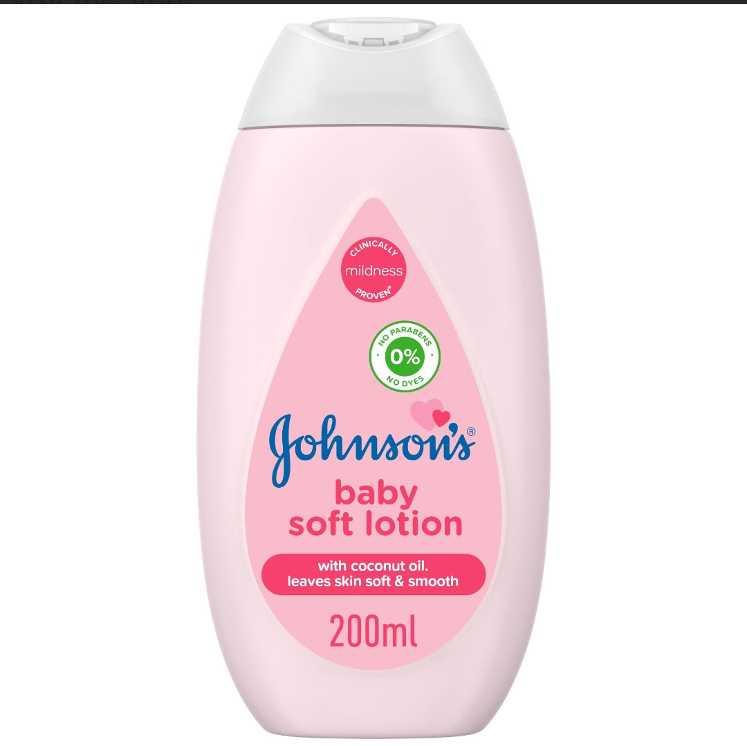 Johnson's Soft Baby Lotion, With Coconut Oil, Paraben Free, 200ml