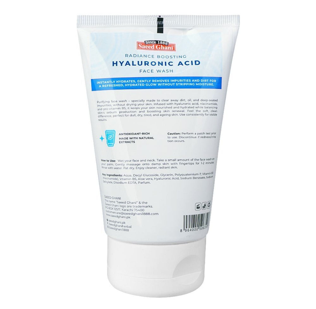 Saeed Ghani Radiance Boosting, Hyaluronic Acid, Face Wash, 100ml