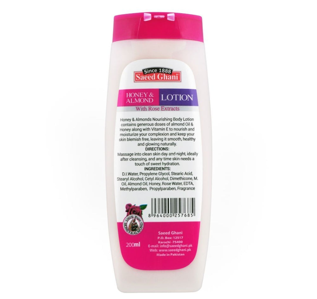 Saeed Ghani Honey & Almond Rose Extract Lotion, 200ml