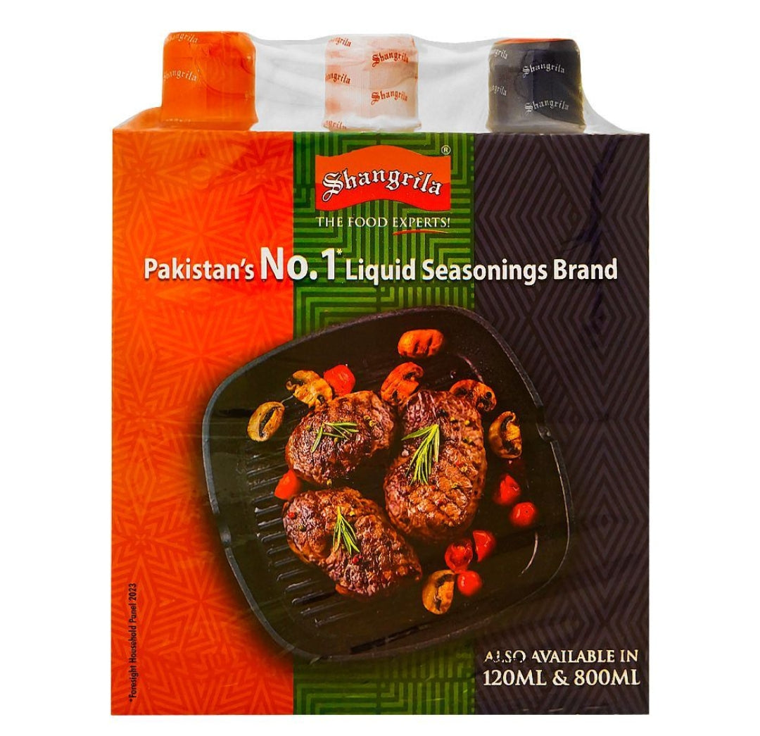 Shangrila Trio Pack, Soy Sauce + Synthetic Vinegar + Chili Sauce, 3x300ml