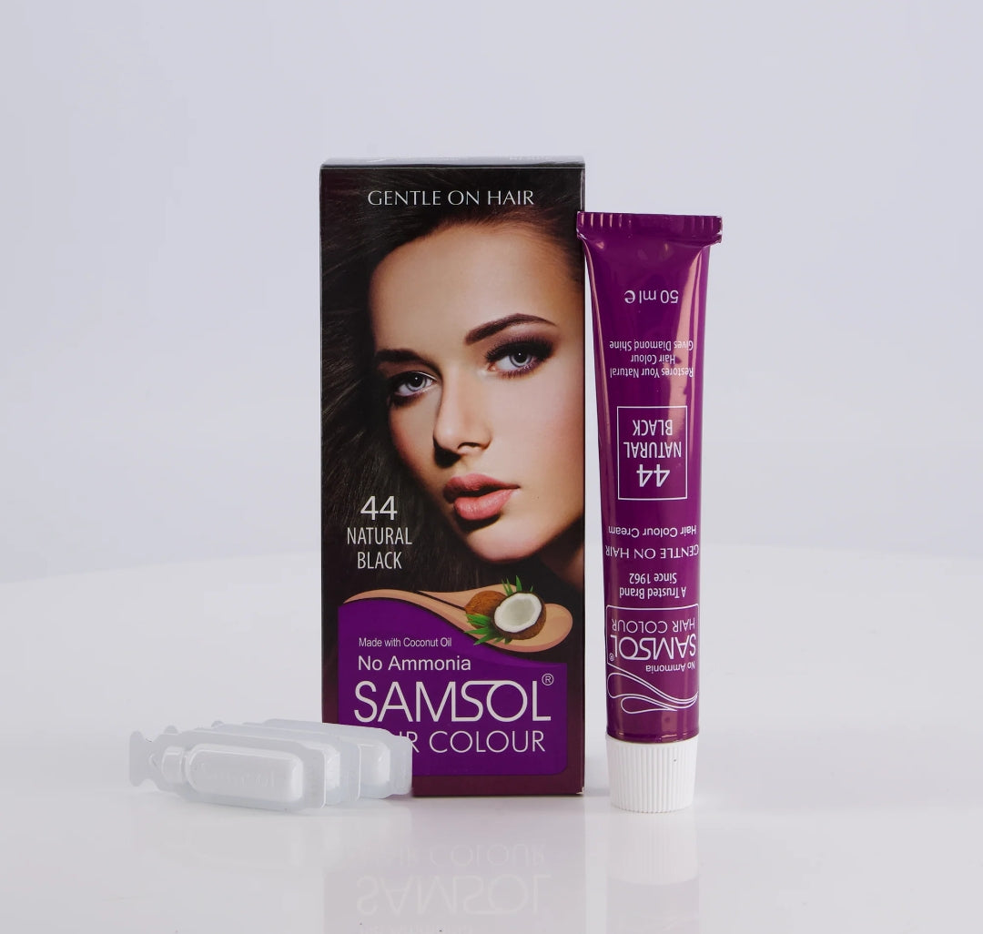 Samsol Hair Colour - 44 Natural Black - Non Metallic Dye