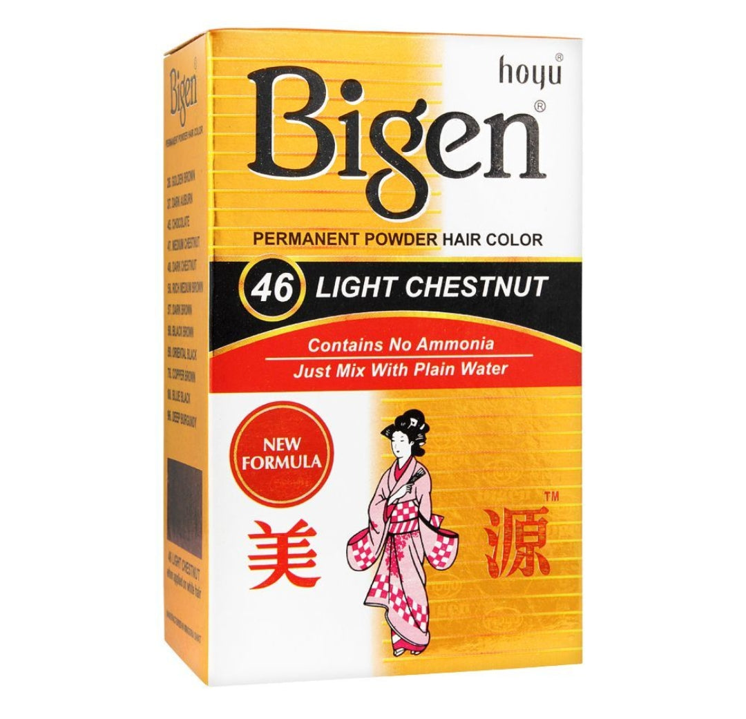 Bigen Permanent Powder Hair Color, 46 Light Chestnut
