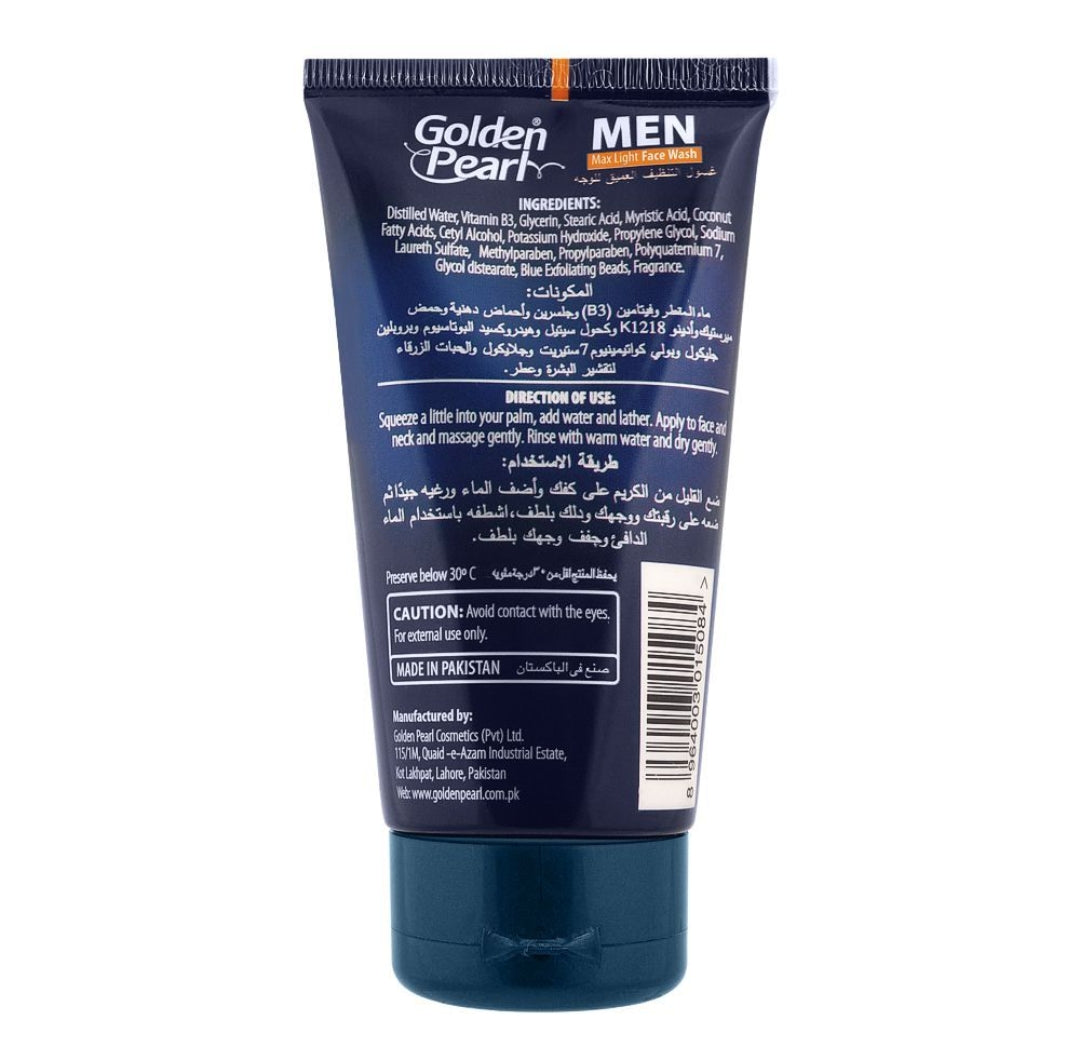 Golden Pearl Men Max Light Face Wash, 150ml