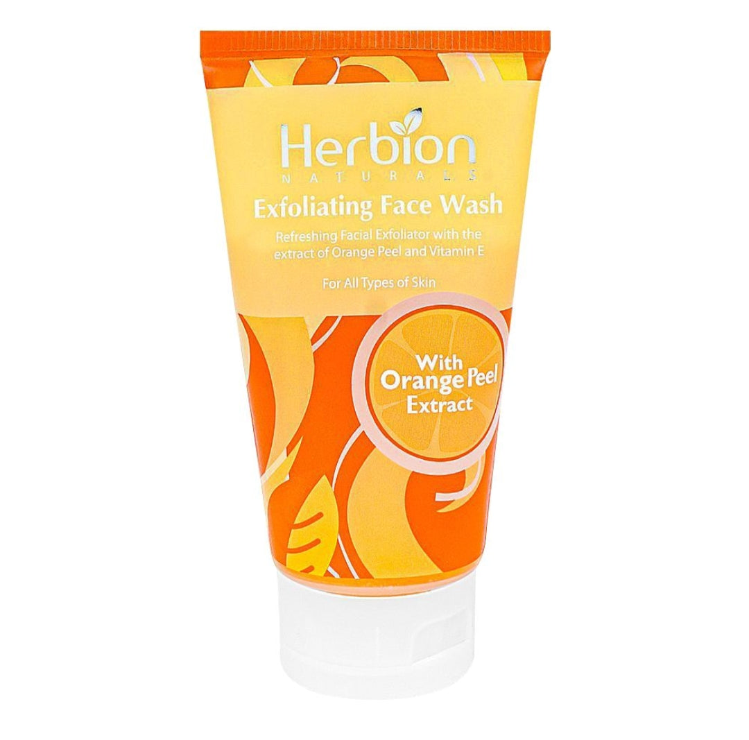 Herbion Orange Exfoliating Face Wash With Peppermint Oil and Vitamin E, For All Skin Types, 100ml