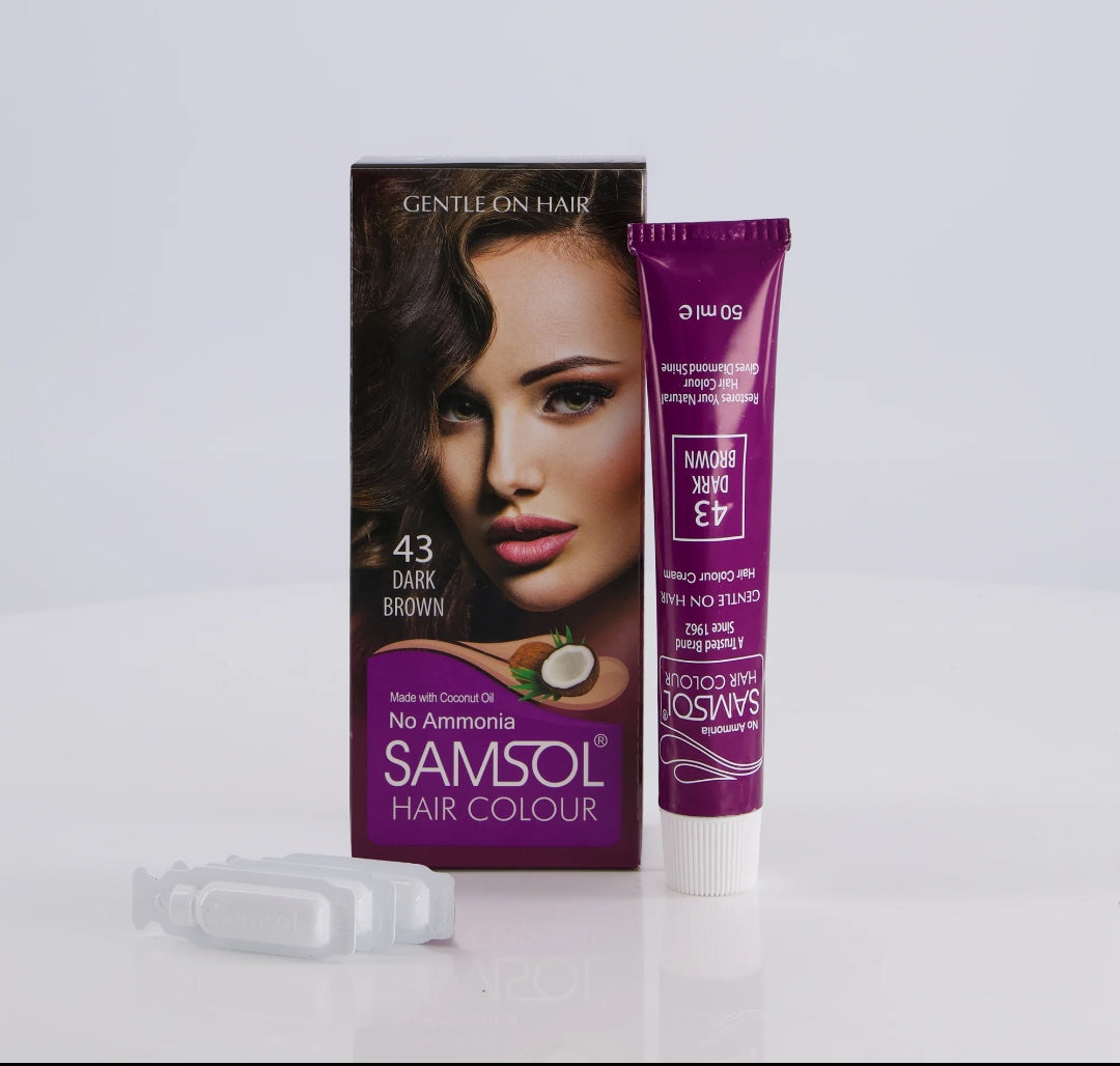 Samsol Hair Colour - 43 Dark Brown - Non Metallic Dye
Rs.300