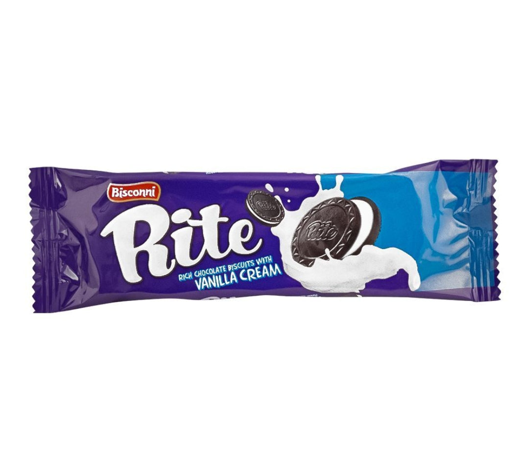 Rite Chocolate Biscuit With Vanilla Cream, 22.5g Box
