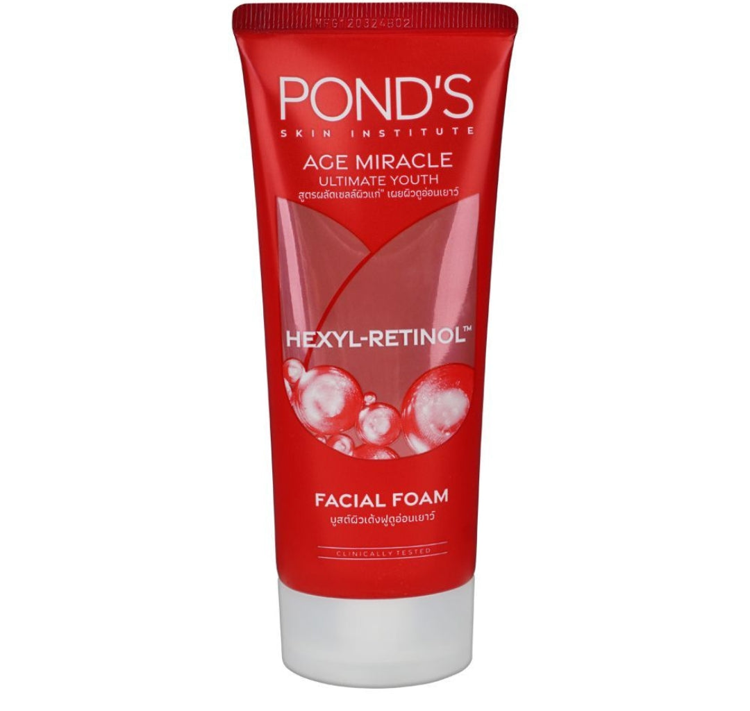 Pond's Age Miracle Ultimate Youth Hexyl-Retinol Facial Foam, 90g