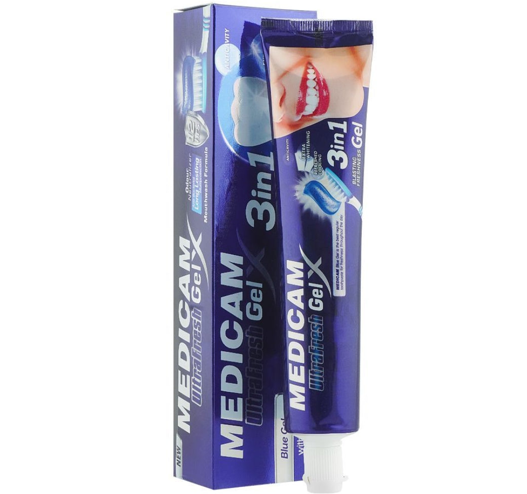 Medicam Ultra Fresh Blue Gel 3-In-1 Toothpaste, 125ml