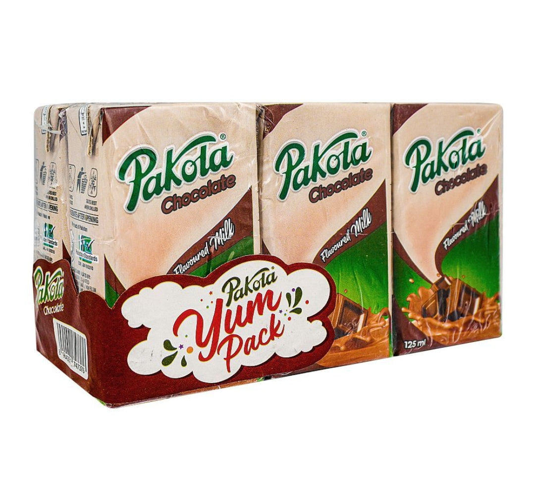 Pakola Yum Chocolate Flavored Milk, 125ml pack of 6