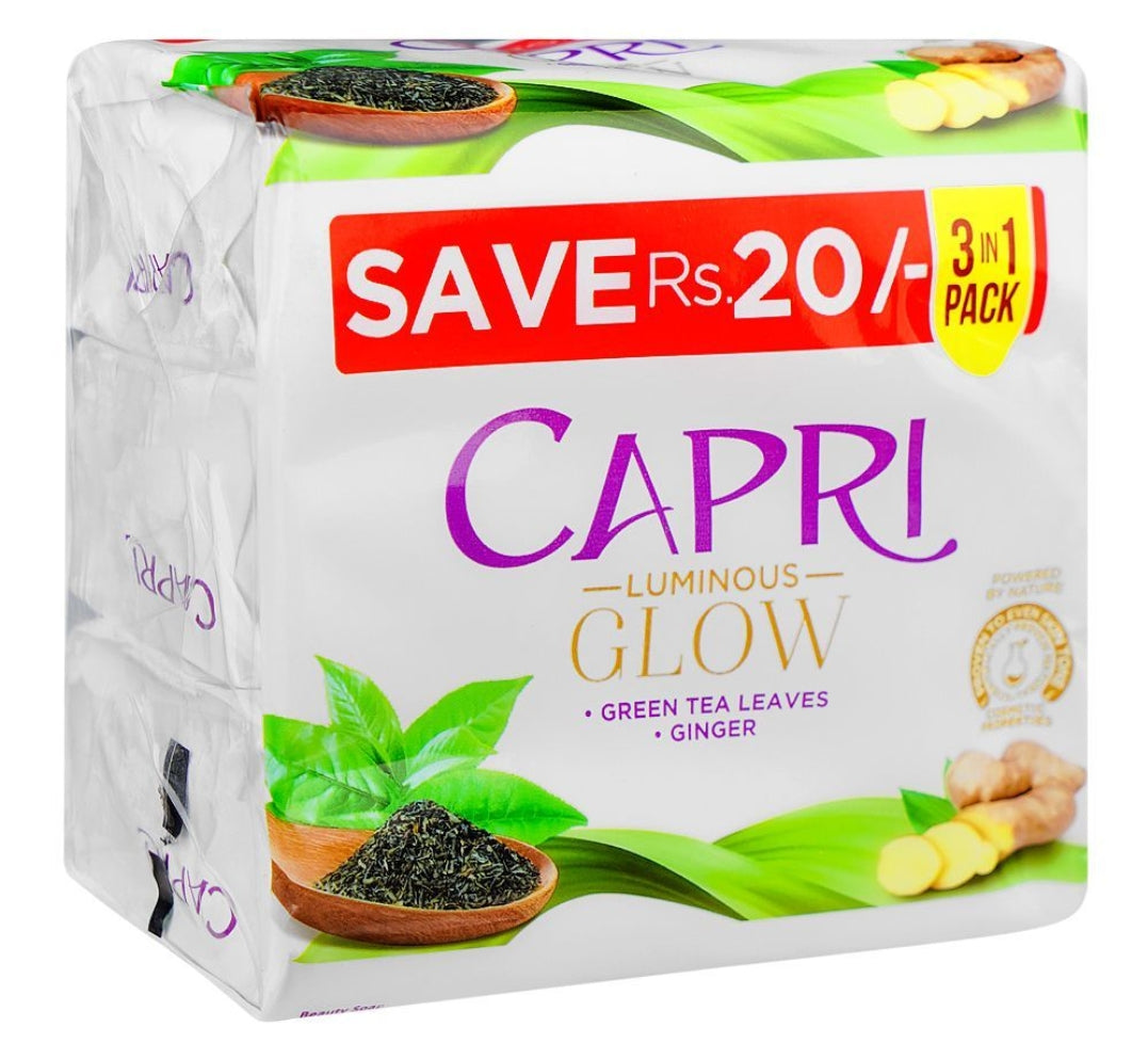 Capri Glow Green Tea Leaves Green Soap, 3x120g