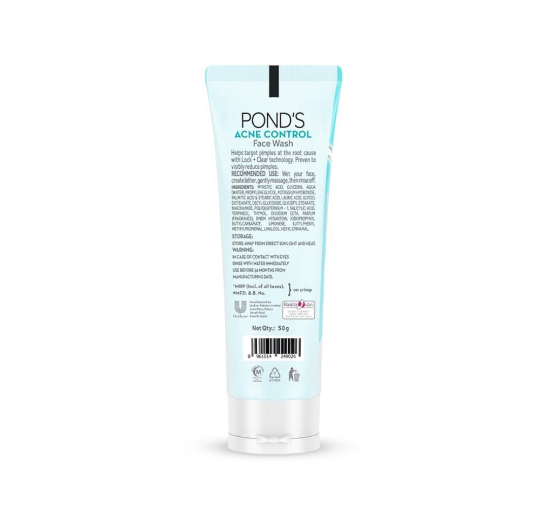 Pond's Acne Control Targets Pimples Face Wash, 50g