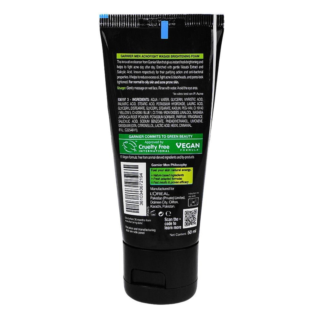 Garnier Men Acno-Fight Wasabi Facewash, 50ml