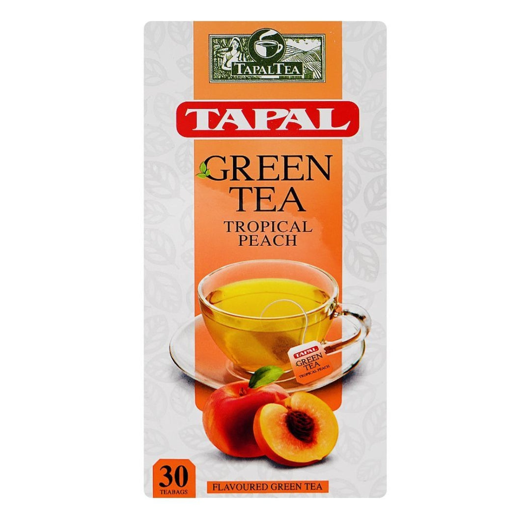 Tapal Tropical Peach Green Tea Bags 30-Pack