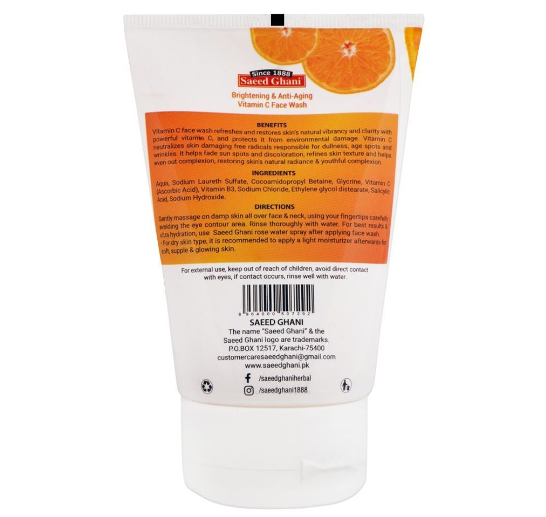 Saeed Ghani Vitamin C Brightening & Anti-Aging Face Wash, 100ml
