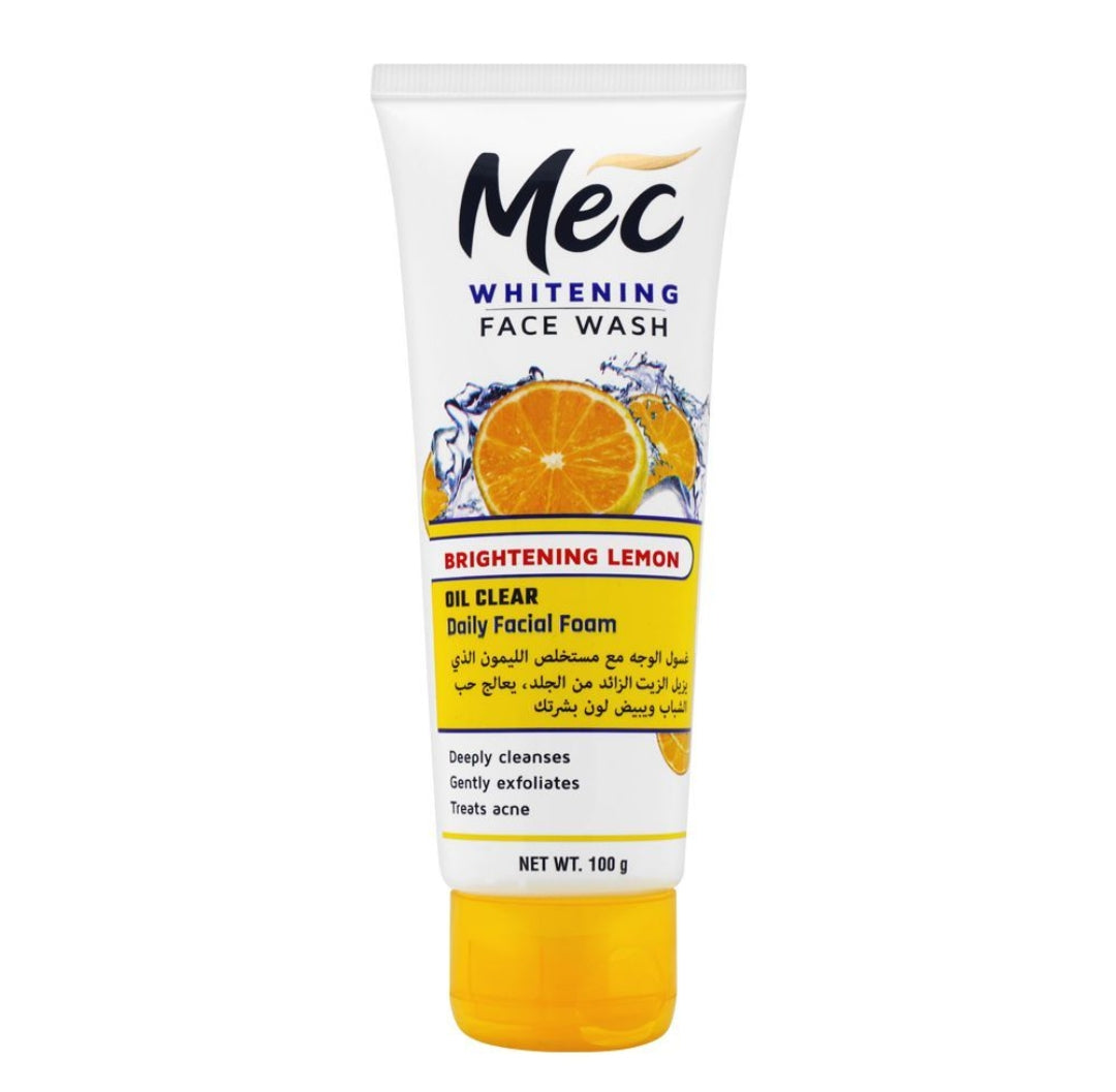 Mec Whitening Face Wash, Oil Clear Daily Facial Foam, Brightening Lemon, 100g
