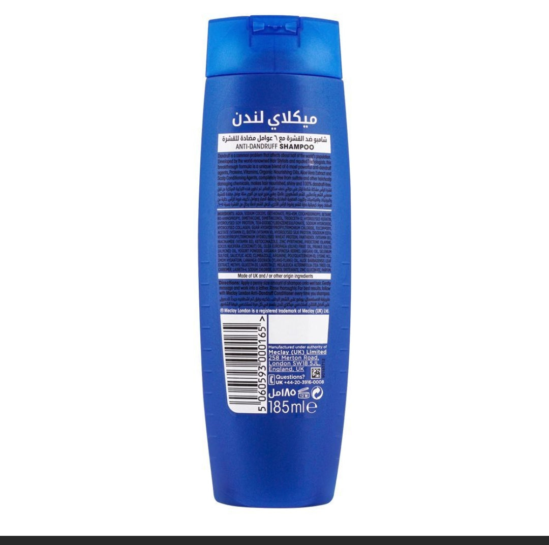 Meclay London Anti Dandruff Hexa Active Complex Shampoo, 185ml