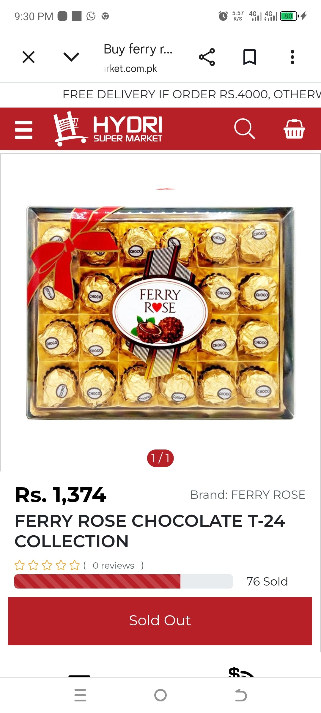 FERRY ROSE CHOCOLATE T-24 COLLECTION
