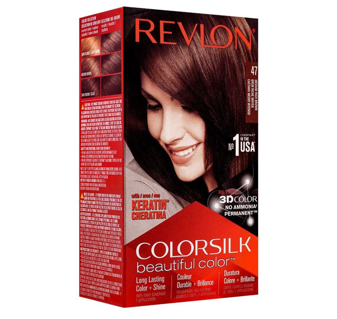 Revlon Colorsilk Hair Color, Medium Rich Brown, 47