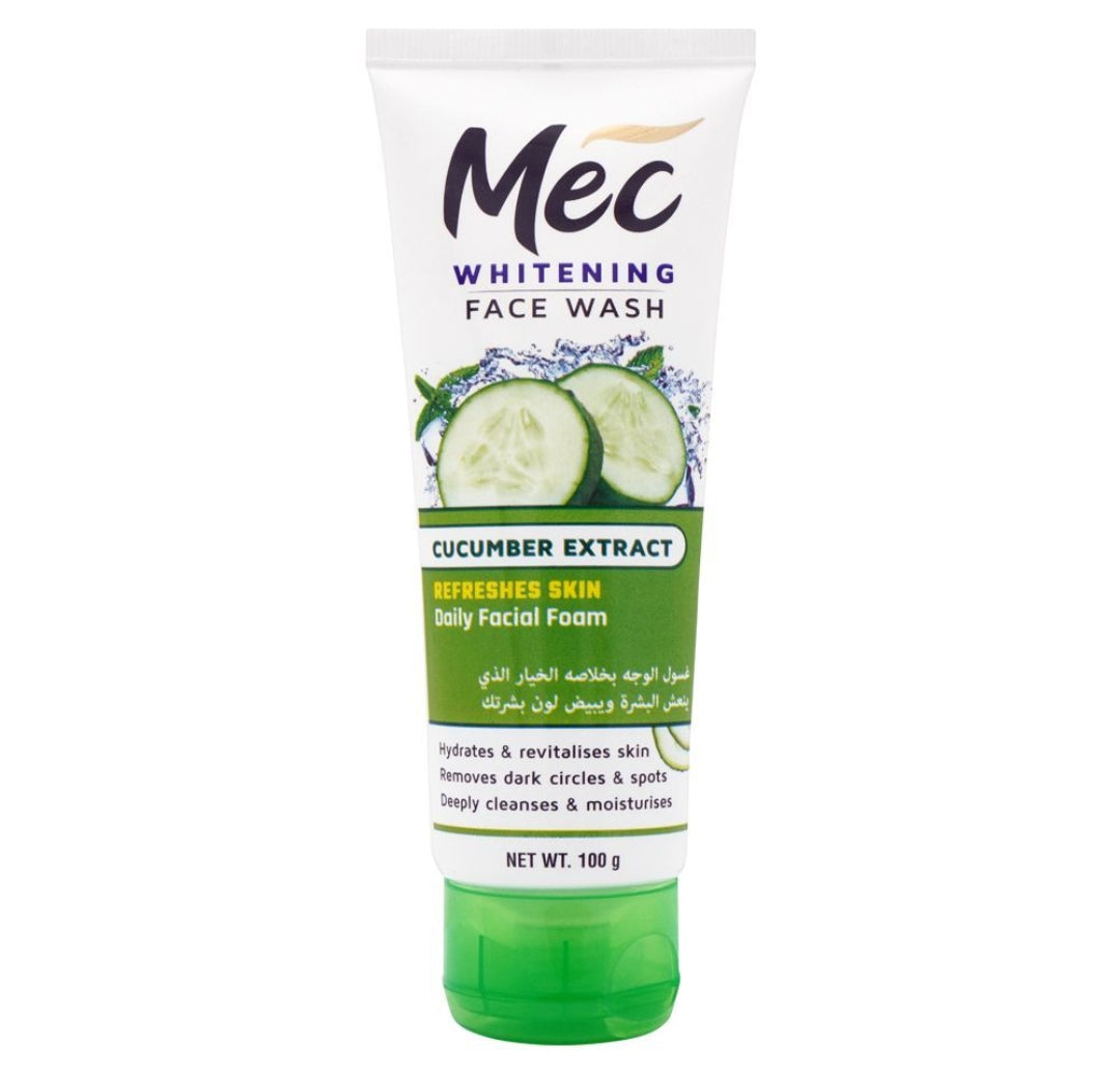 Mec Whitening Cucumber Extract Face Wash, 100g