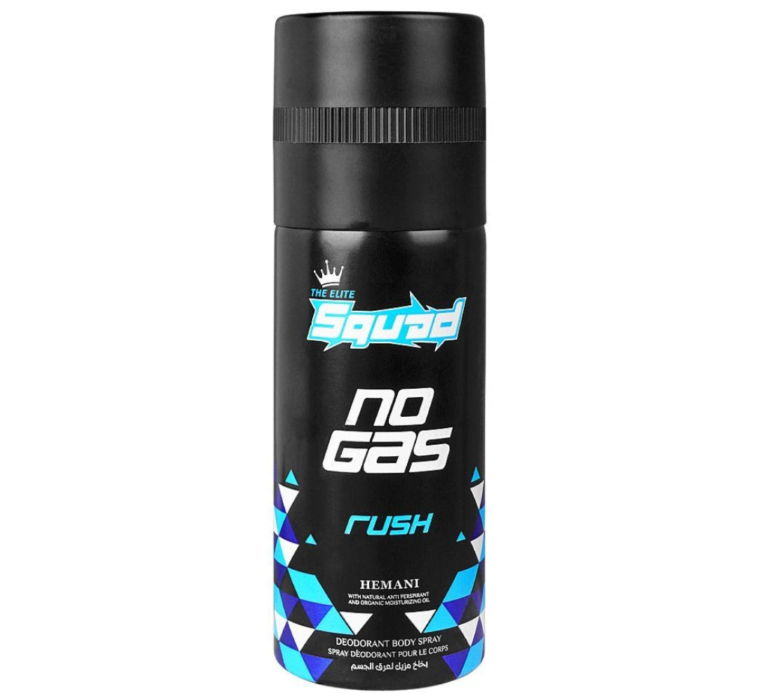 Hemani Squad, No Gas Rush Deodorant, Body Spray, Eau De Parfum, For Men & Women, 150ml