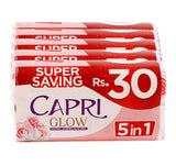 Capri Glow Jasmine & Aloe Vera Pink Soap, 5-In-1, 5 x 100g, Saving Pack
