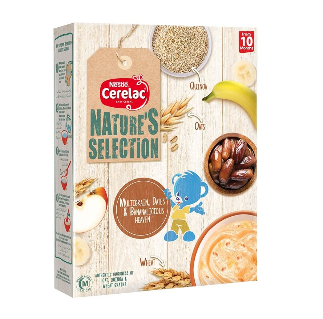 Nestle Cerelac Nature's Selection Cereal, Multigrain, Dates & Bananalicious, 350g