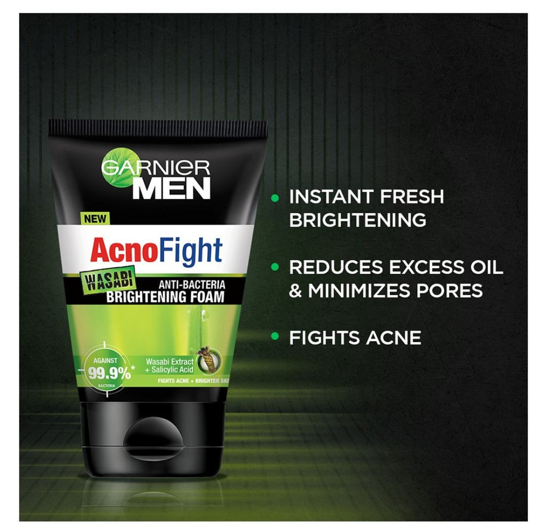 Garnier Men Acno-Fight Wasabi Facewash, 100ml