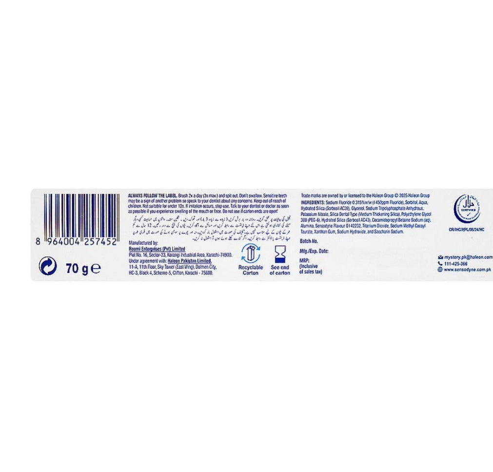 Sensodyne Extra Whitening Toothpaste, 70g