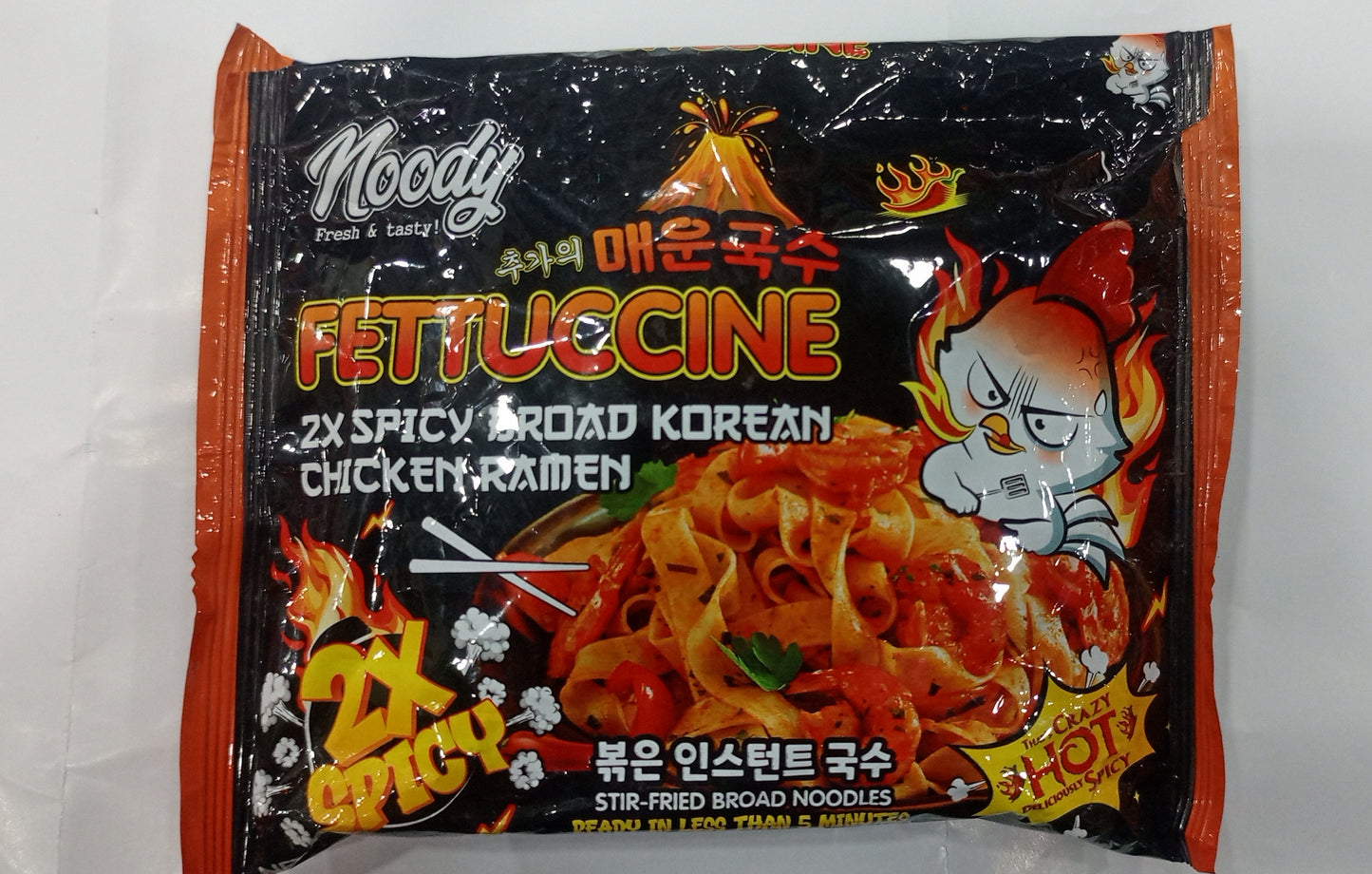 Noody Fettuccine 2x Spicy Broad Korean Chicken Ramen