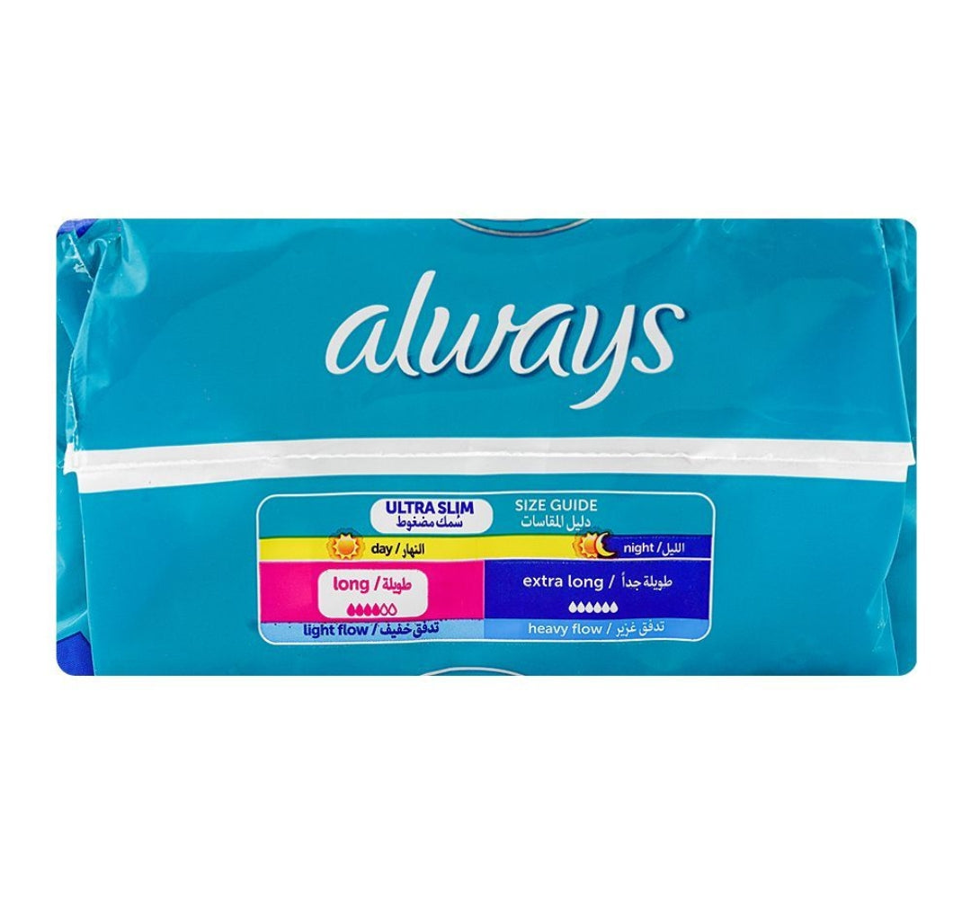 Always Protect Plus Pad With Aloe Vera, Ultra Slim Long, 17-Pack