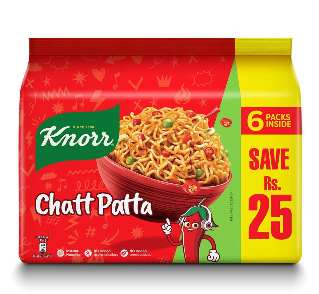 Knorr Noodles Chatt Patta, 6-Pack, 6 X 50g