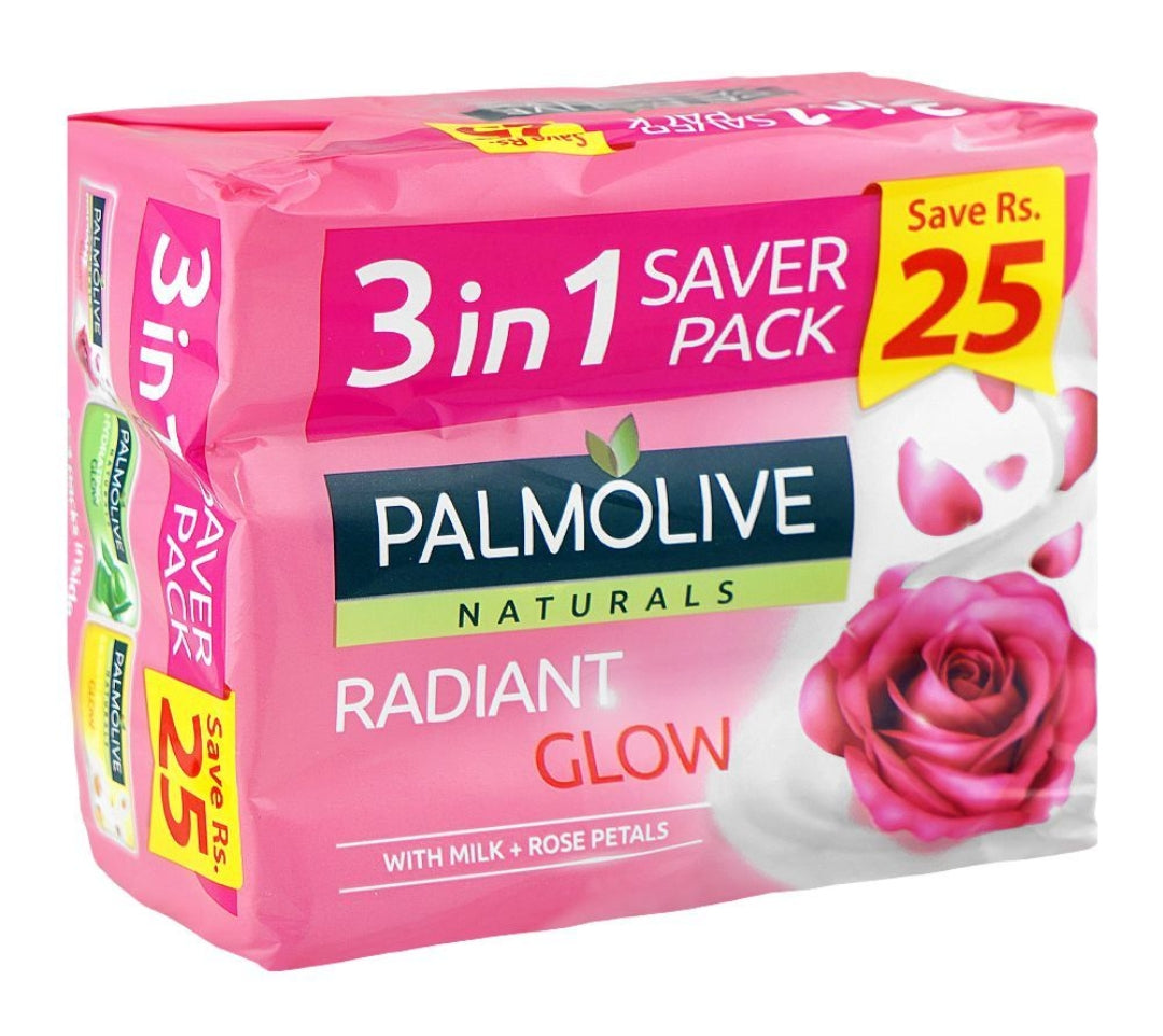 Palmolive Naturals Radiant Glow Soap, 3 X 130g