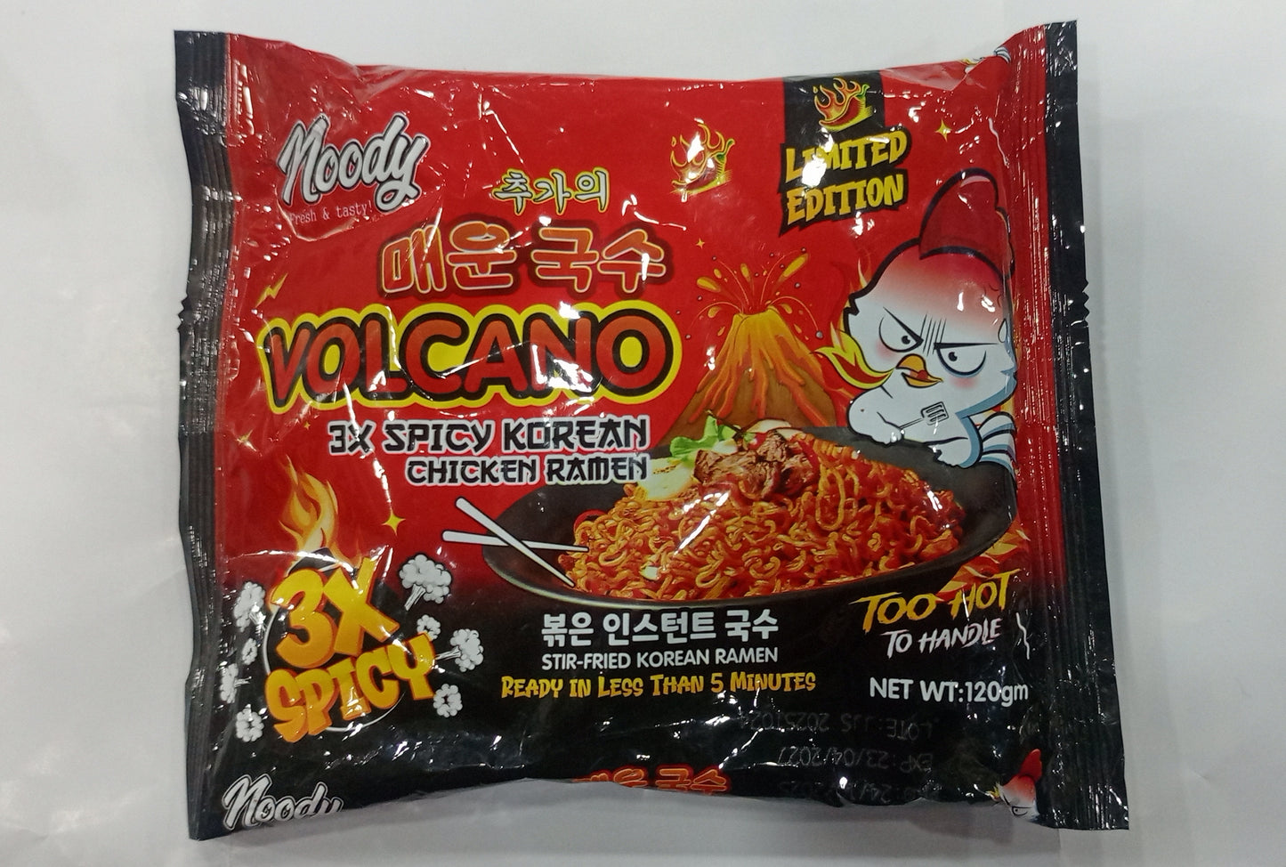 Noody volcano 3x spicy Korean chicken Ramen