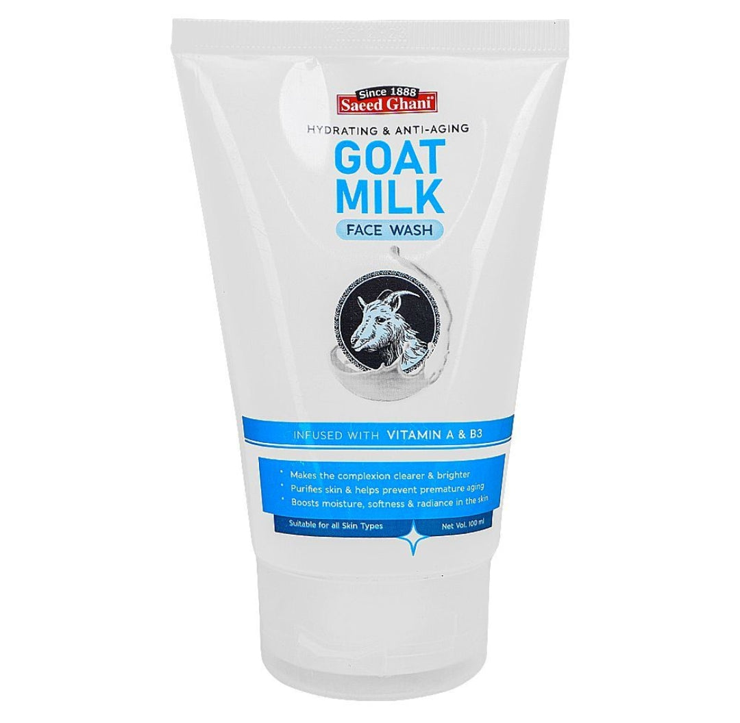Saeed Ghani Hydrating & Anti-Aging Goat Milk Face Wash, Suitable For All Skin Types, 100ml