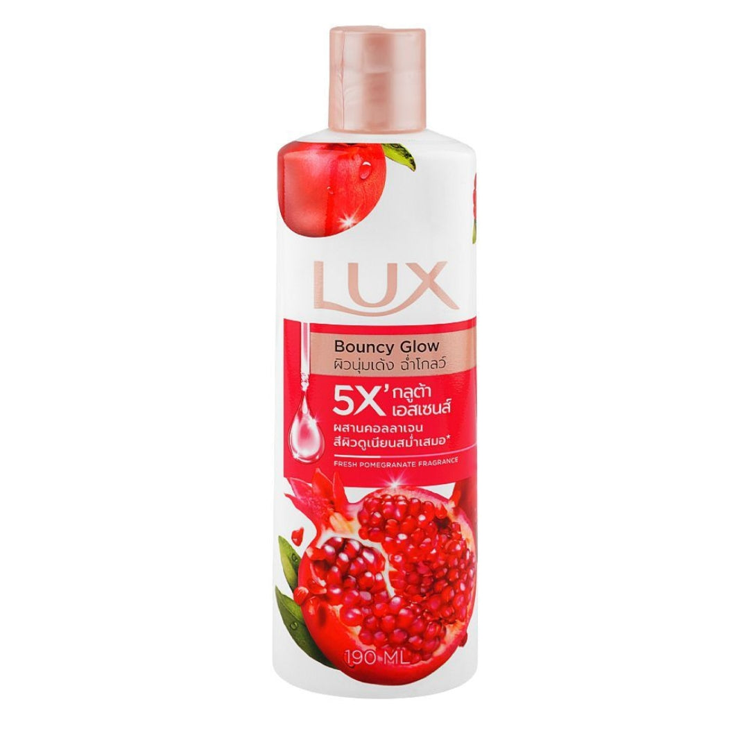 Lux Bouncy Glow Fresh Pomegranate Fragrance Body Wash, Glutathione & Vitamin C, 190ml