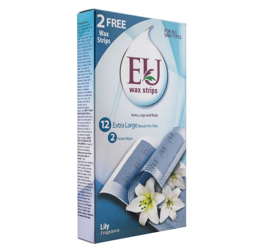 EU Lily Fragrance Wax Strips, Arms, Legs And Body, For All Skin Types, 10+2 Pack