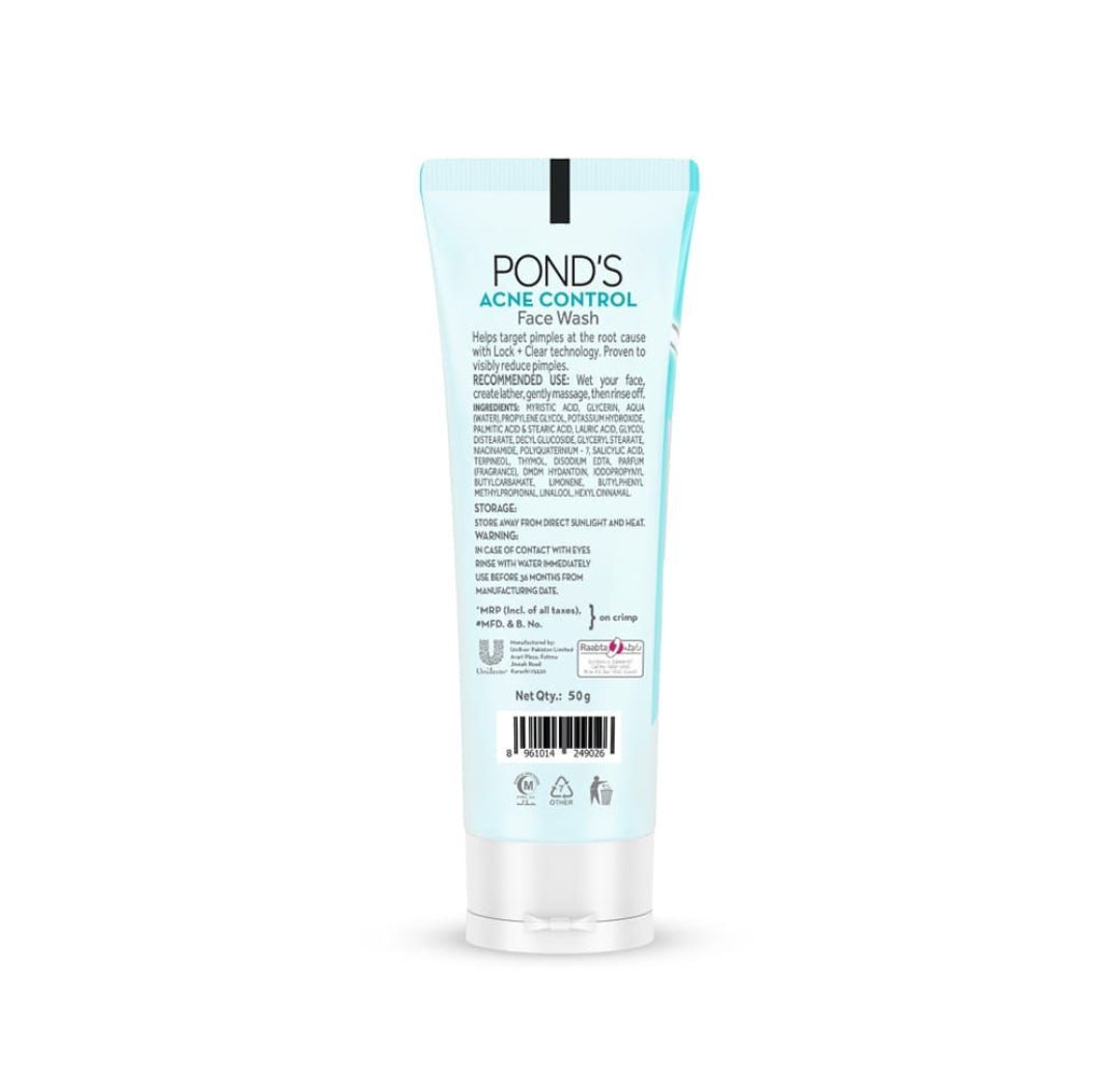 Pond's Acne Control Targets Pimples Face Wash, 50g