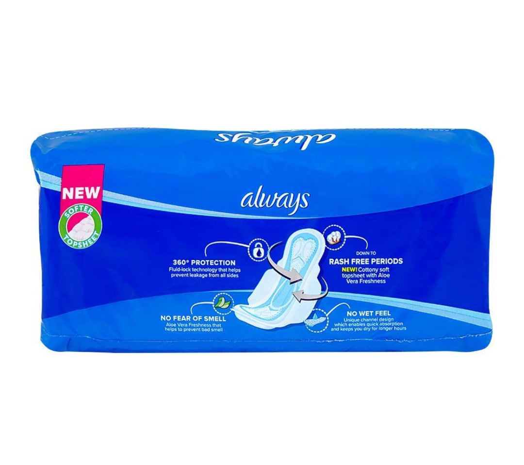 Always Aloe Vera Freshness Maxi Thick Extra Long Pads, 16-Pack