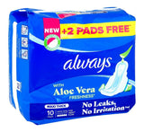 Always Aloe Vera Freshness Maxi Thick Extra Long Pads, 10-Pack