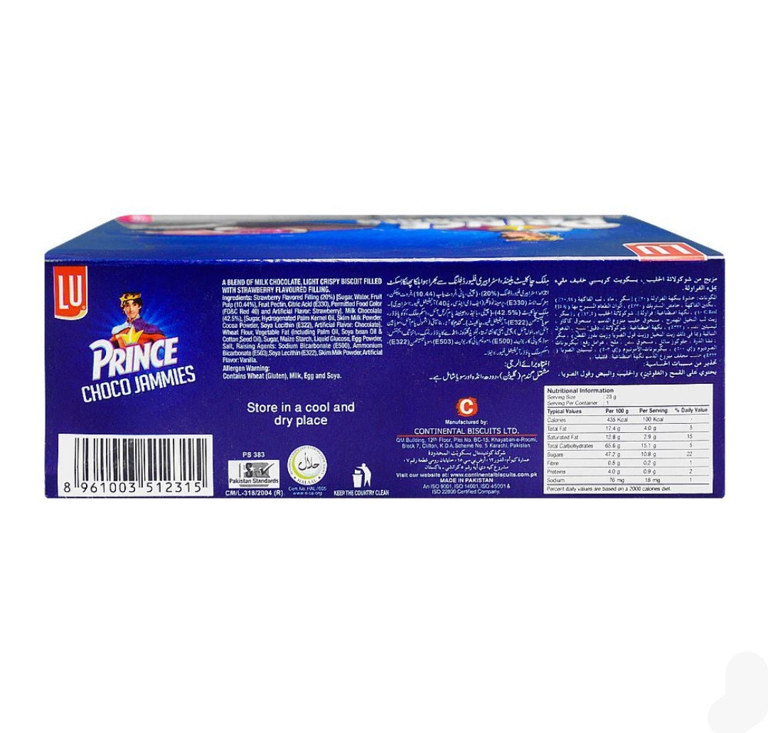 LU Prince Choco Jammies Biscuit, Bar Pack Box