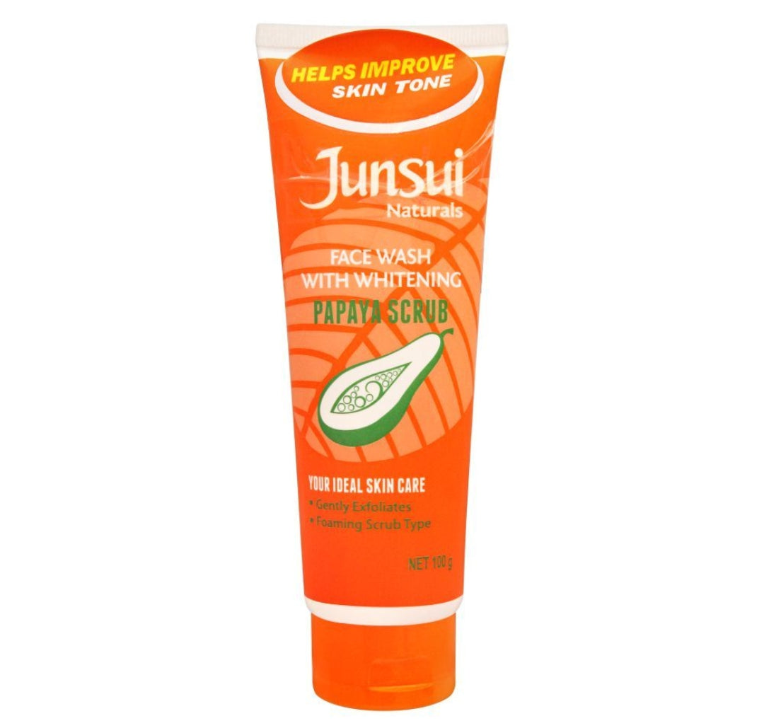Junsui Papaya Scrub Facial Wash With Whitening, 100g